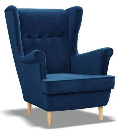 Uszak Mini fotel, bársony, kék