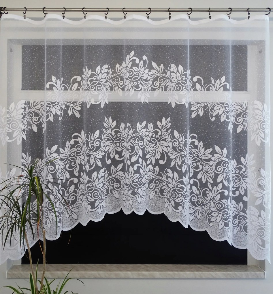 Mg Függöny Ív 14593 Fehér 270x140 kész szalaggal