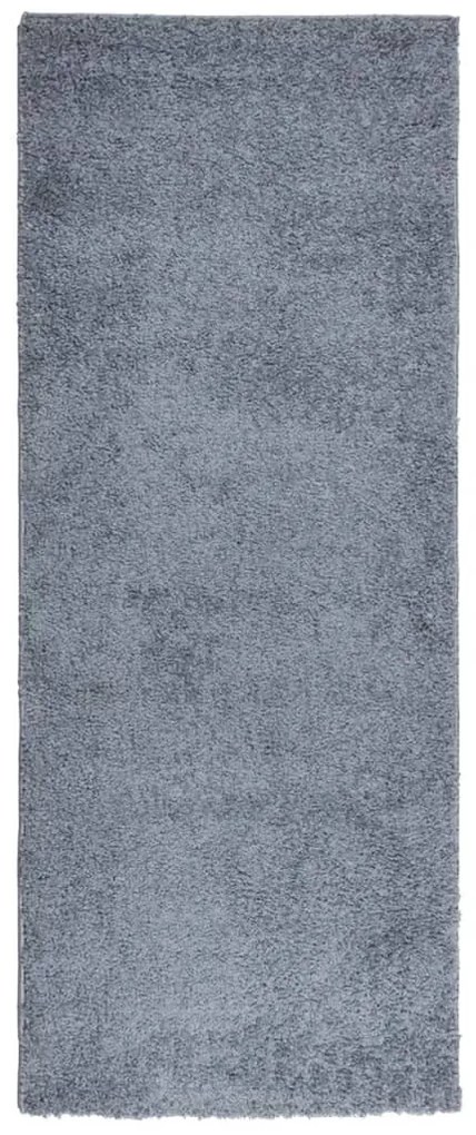 PAMPLONA kék magas szálú bolyhos modern szőnyeg 80 x 200 cm