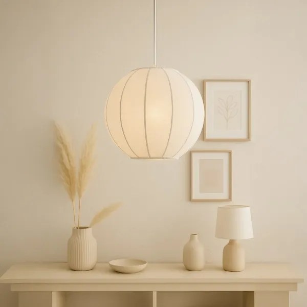 Kábelre függesztett csillár DANA 1xE27/15W/230V, átmérő 25 cm, fehér