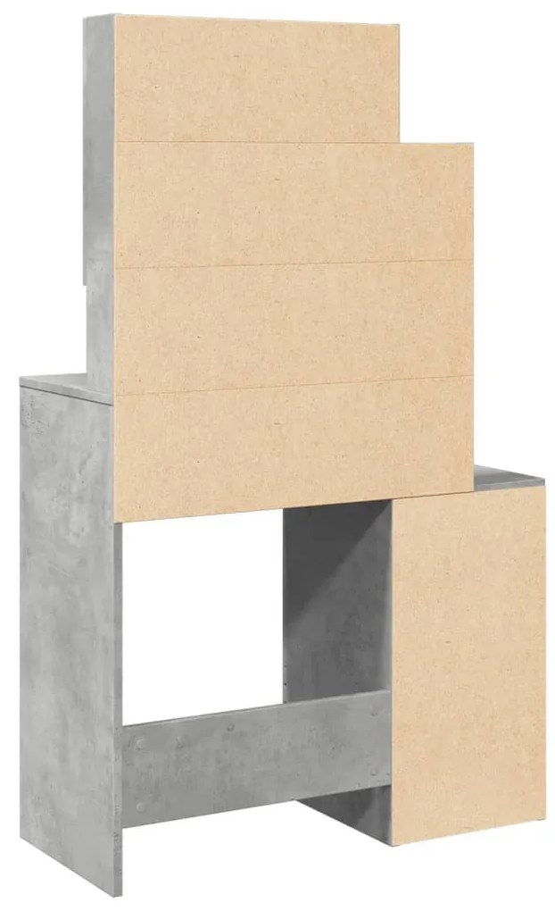 betonszürke fésülködőasztal szekrénnyel 80 x 35 x 132 cm