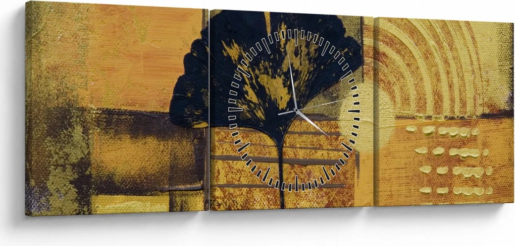 Kép - Ginkgo levél (órával) (90x30 cm)