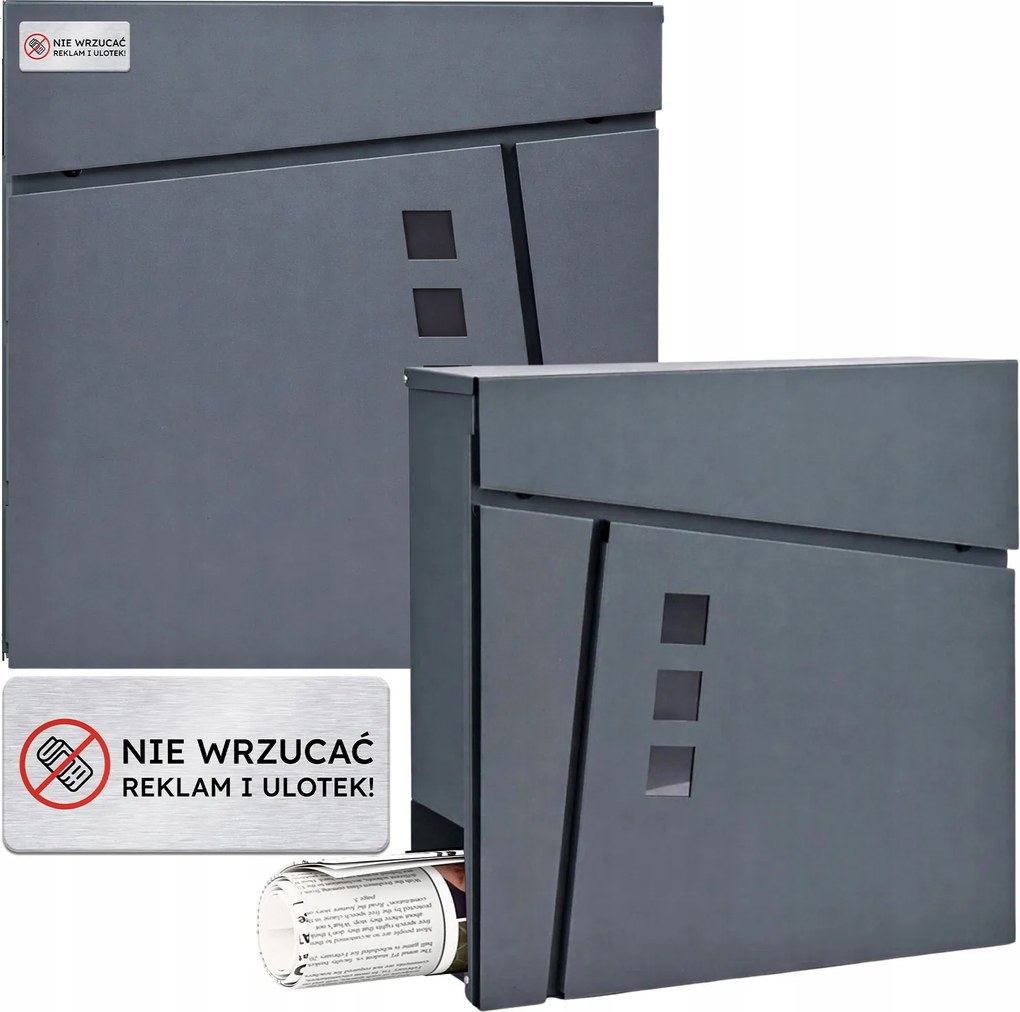 Nagy Postaláda Kapu Kerítés Kulcs Antracit