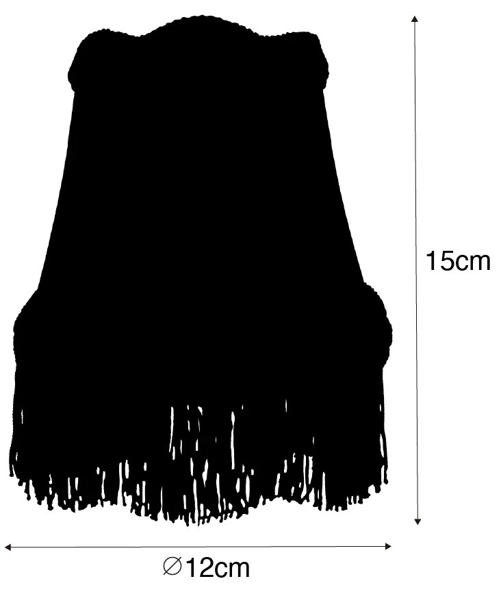Szövet lámpabúra krém színben 12 cm - Granny
