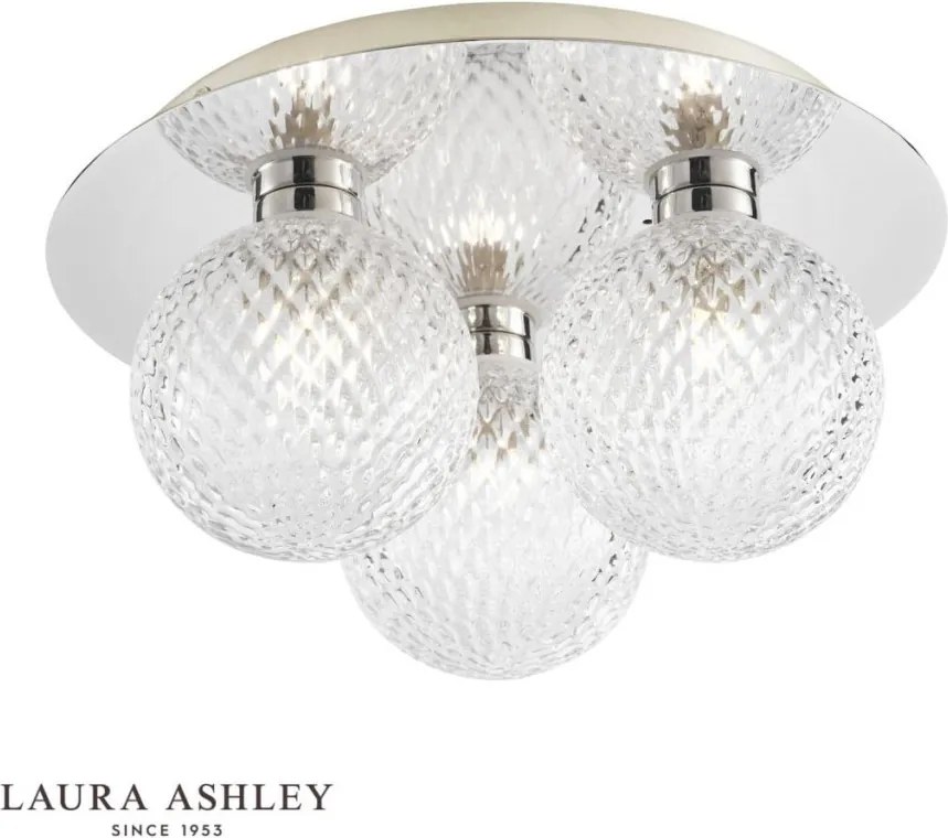 LAURA ASHLEY 3756047-Q PRAGA Modern Mennyezeti Lámpa Fehér, Csiszolt Króm G9 IP44