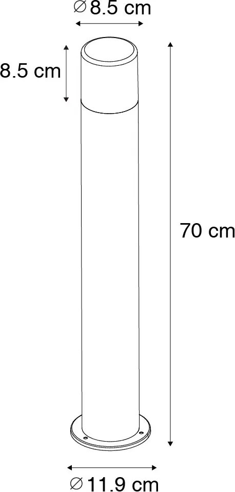 Fekete kültéri állólámpa opálbúrával 70 cm - Odense