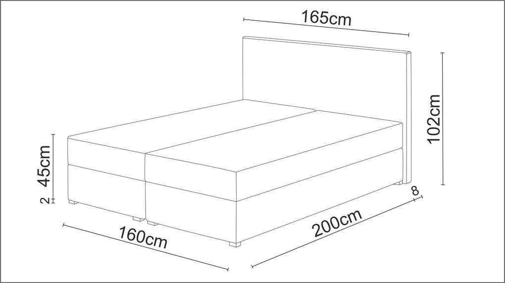 Franciaágy 160 cm Trachalio (matraccal). 621100