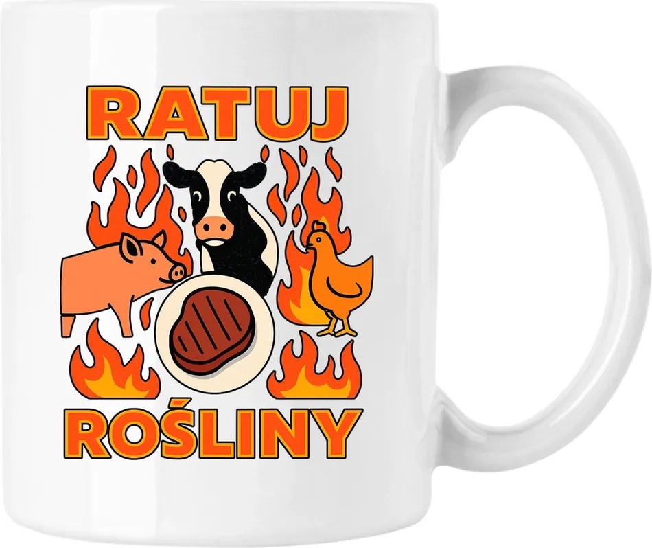 Bögre mentsd meg a növényeket vegán vicc mém fehér 330ml