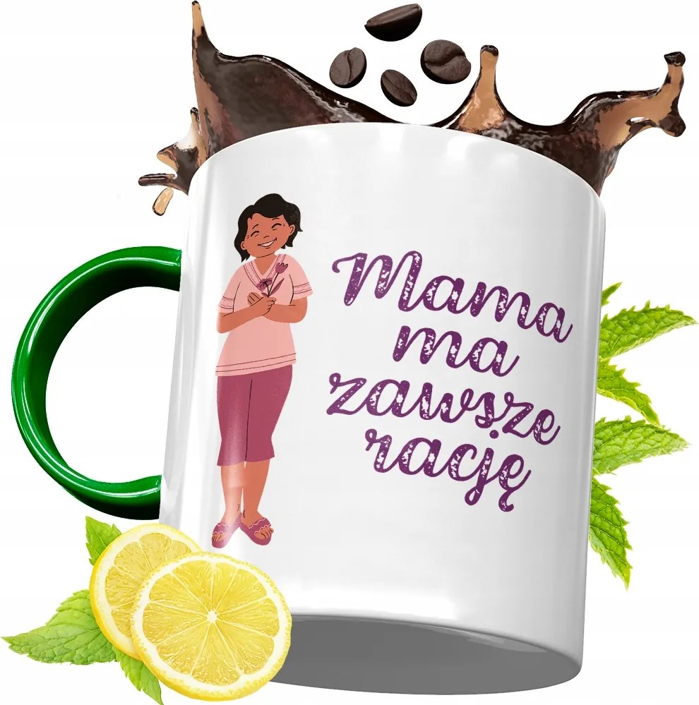 Zöld Bögre Anyukáknak Születésnapi Ajándék fényképes nyomtatással