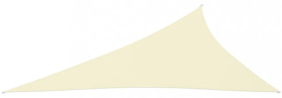 krémszínű háromszögű oxford-szövet napvitorla 3 x 4 x 5 m