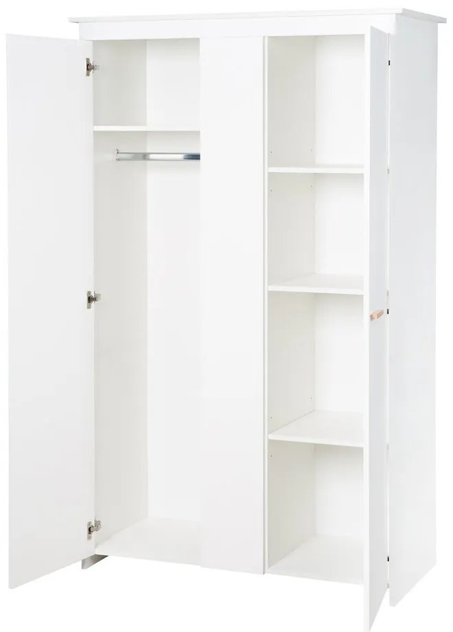 Fehér gyerek ruhásszekrény 119x190x52 cm Anton – Roba