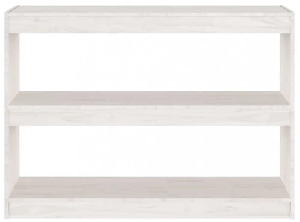 fehér fenyőfa könyvszekrény térelválasztó 100 x 30 x 71,5 cm