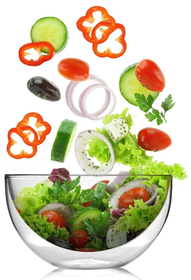 Double duplafalú üveg szervírozó tál, 500 ml - Vialli Design