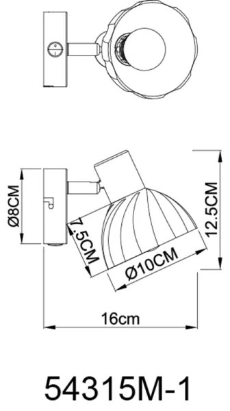 Globo 54315M-1 - Fali spotlámpa ZACHERY 1xE14/40W/230V arany