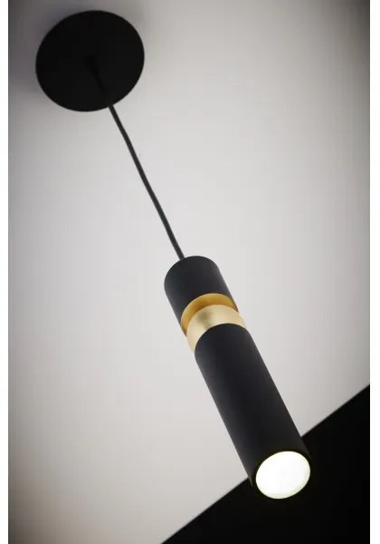 Jupiter 2003 - Csillár zsinóron ALAS 1xGU10/10W/230V fekete/arany