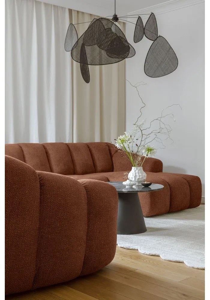 Terrakotta színű sarokkanapé (bal oldali-U alakú) Shell – Miuform