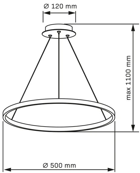 LED Csillár zsinóron LEA LED/20W/230V 4000K átm. 50 cm matt króm