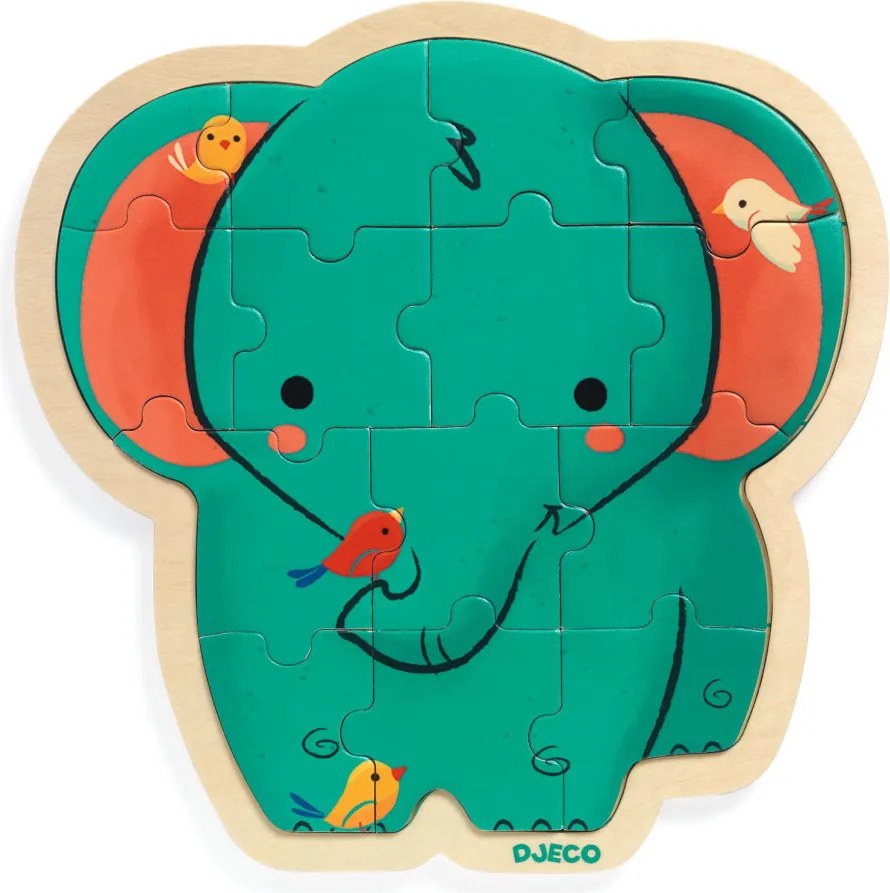 Fa puzzle - Elefánt, 14 db-os - Puzzlo Elephant