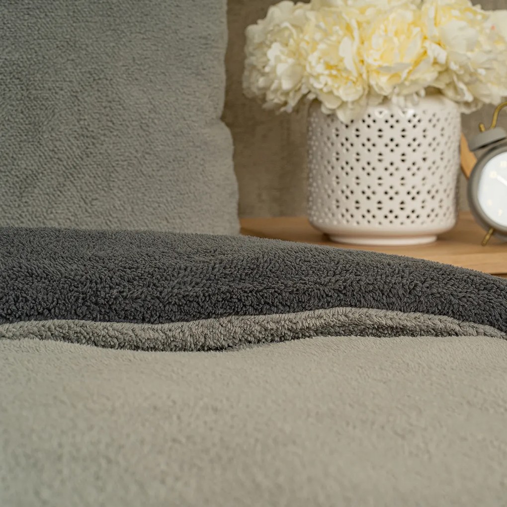 4Home Teddy gyapjú hatású ágyneműhuzat, szürke, 140 x 200 cm, 70 x 90 cm