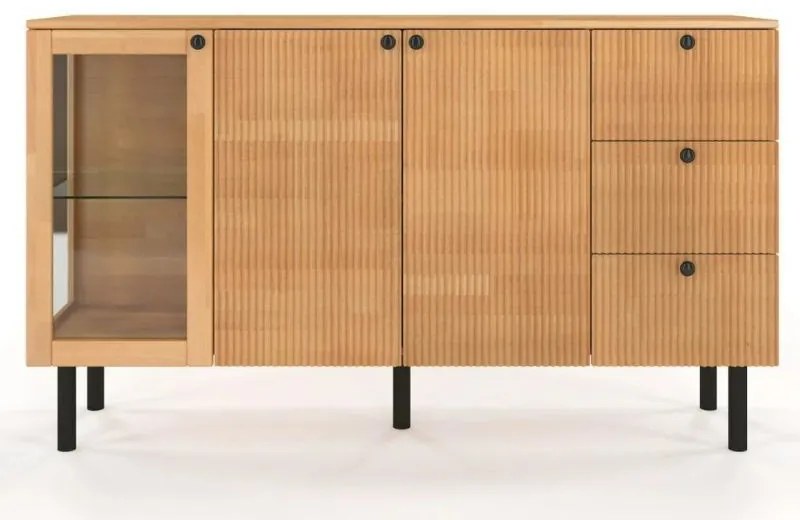 Norvik Bükk/Natúr polcos-fiókos komód, 160 cm