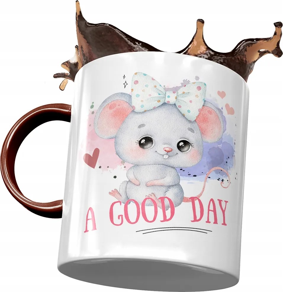 Bordó bögre egérrel Aranyos Ajándék Nyomtatott Fotóval