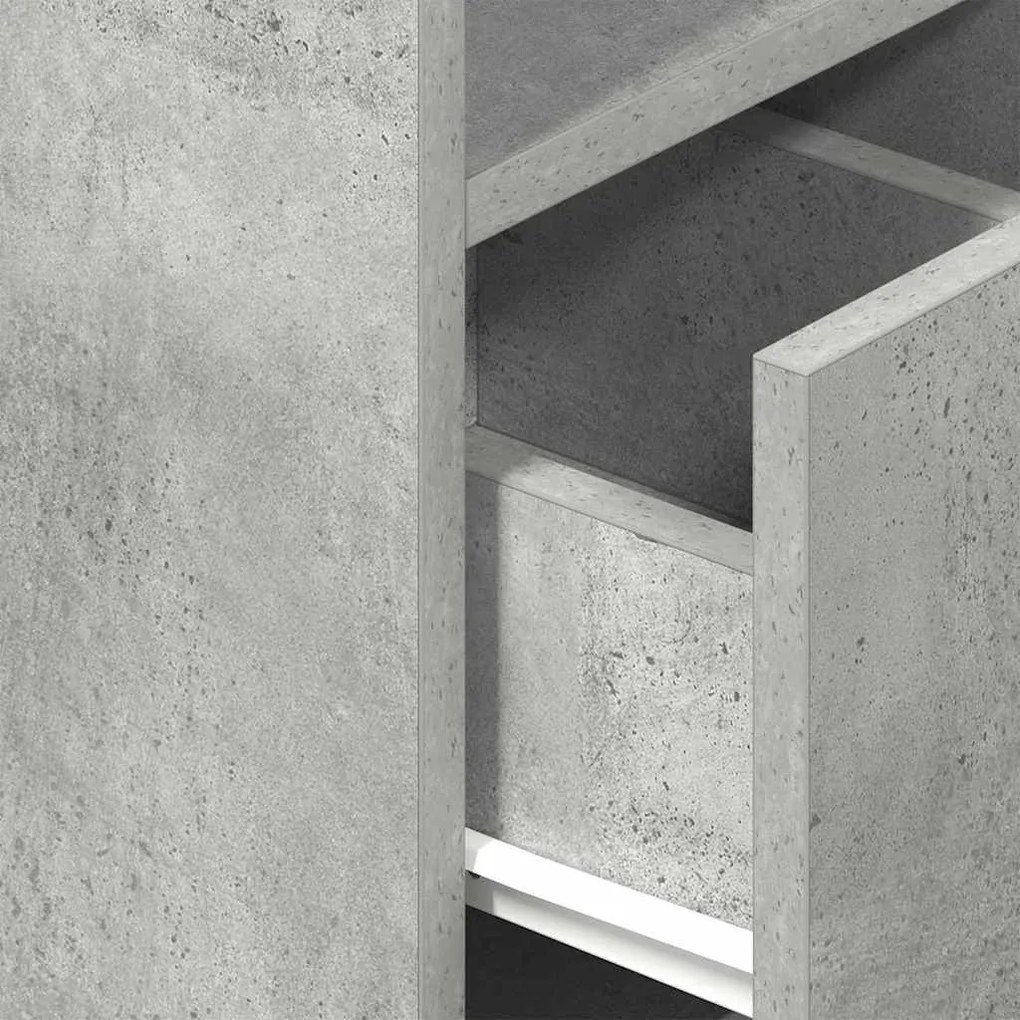 2 db betonszürke éjjeliszekrény fiókkal 25 x 31 x 66 cm