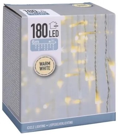 Karácsonyi fényeső 180 LED, IP44, 6 m, fehér, 6 m
