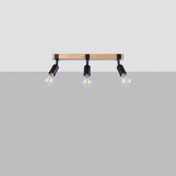 Sollux SL.1297 - Spotlámpa ZUCA 3xE27/15W/230V fekete