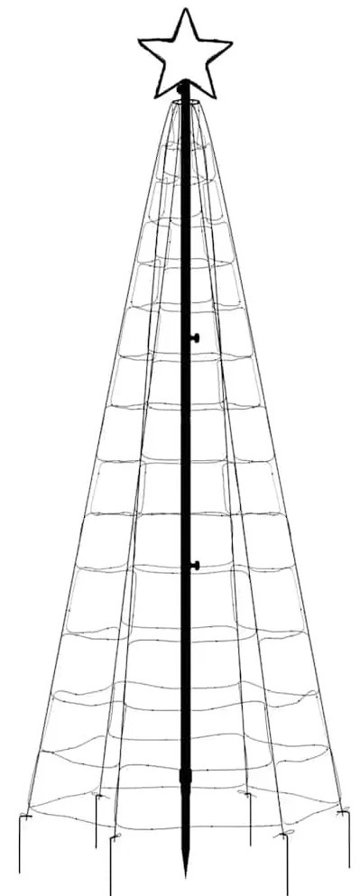 hideg fehér LED karácsonyfa tüskékkel 220 LED 180 cm