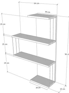 Fali polc CAMBEL 96x64 cm barna