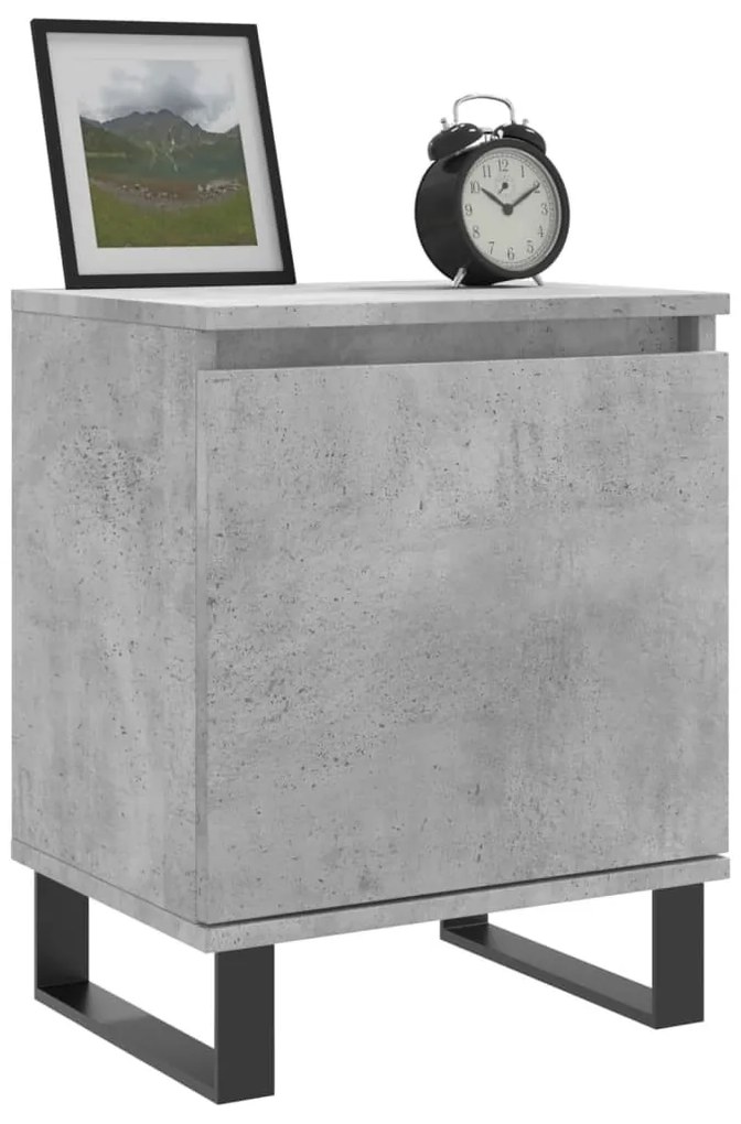 Betonszürke szerelt fa éjjeliszekrény 40x30x50 cm