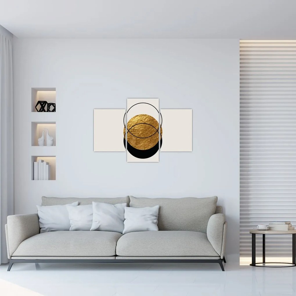 Kép - Absztrakció arany és fehér N⁰2 (90x60 cm)