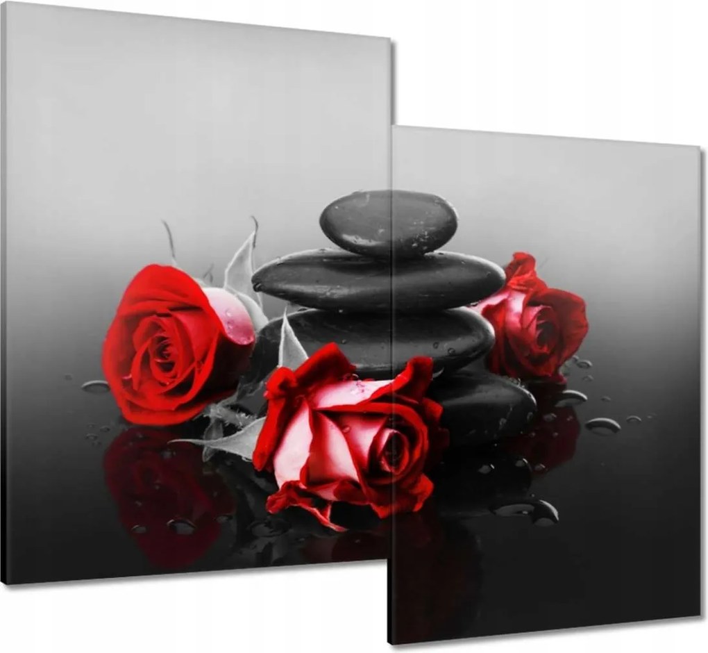 Vászonkép 80x70 Vörös rózsák Spa