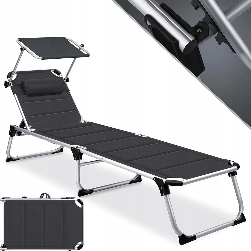 Napozóágy acél szürke Kesser