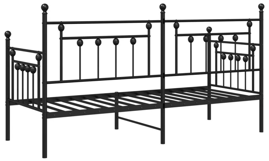 Nappaliágy Keret Fekete 75x190 cm Acél