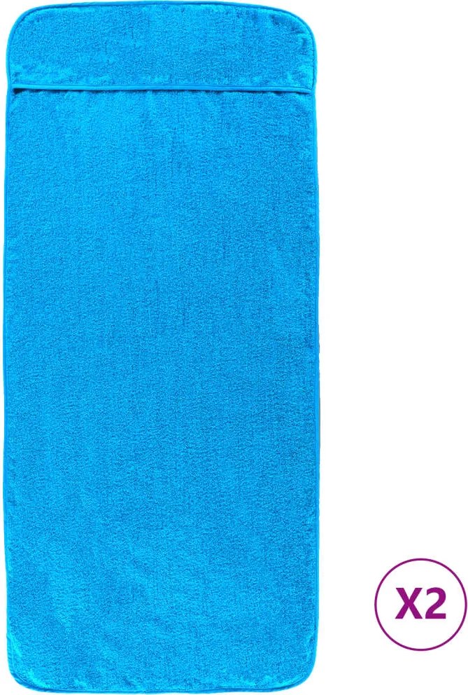 vidaXL 2 db türkizkék 400 GSM szövet strandtörölköző 60 x 135 cm