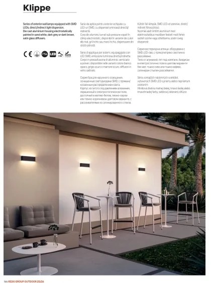 Redo 9622 - LED kültéri fali lámpa KLIPPE LED/13W/230V 3000K IP54 fehér