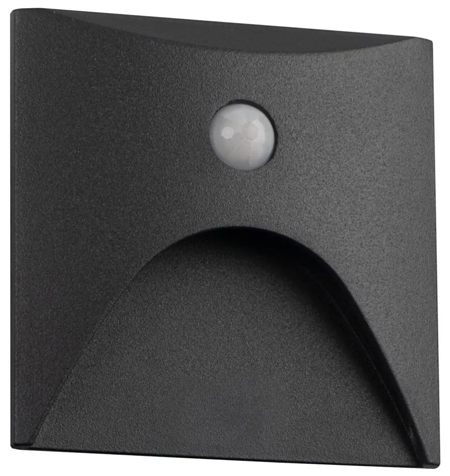 Kanlux 39131 - EXIN LED lépcsővilágító szenzorral, 2,5 W/230 V, 3000 K, IP65, antracit, szögletes
