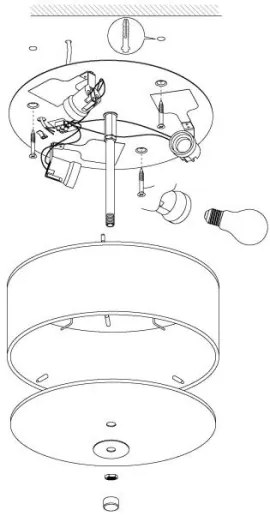 Eglo 94921 - Mennyezeti lámpa PASTERI 3xE27/25W/230V
