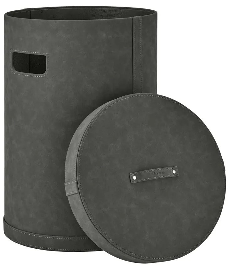 Sötétszürke műbőr szennyeskosár Sahla M – Blomus