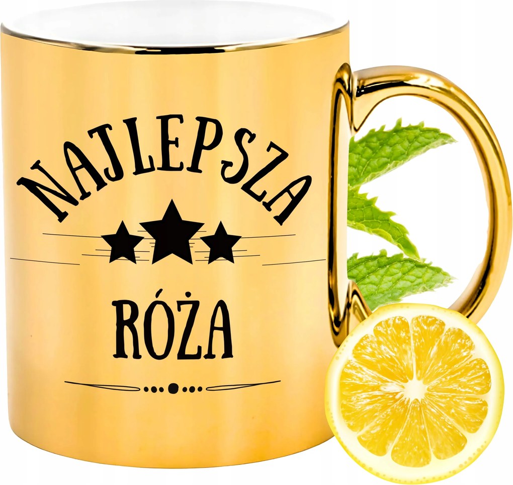 Prémium Arany Csillogó Bögre Rózsa Ajándék Nyomtatott Fotóval