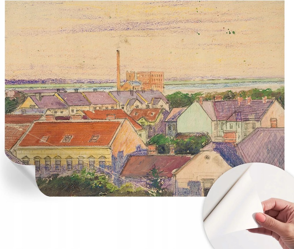 Modern öntapadós fotótapéta falra Városi tetők 208x146 cm