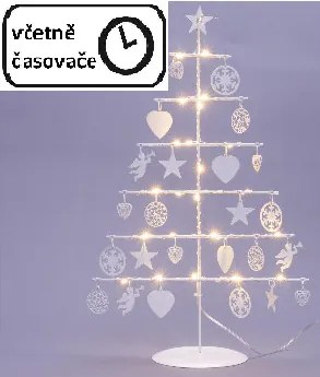 NEXOS Karácsonyi fém díszfa 25 LED meleg fehér fehér