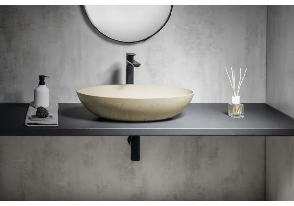 Sapho - FORMIGO 60x40 cm pult fölé szerelhető mosdó beton/bézs