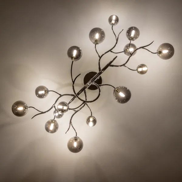 Brilagi - LED felületre szerelhető csillár MISTEL 15xG9/3W/230V fekete króm/füstszínű