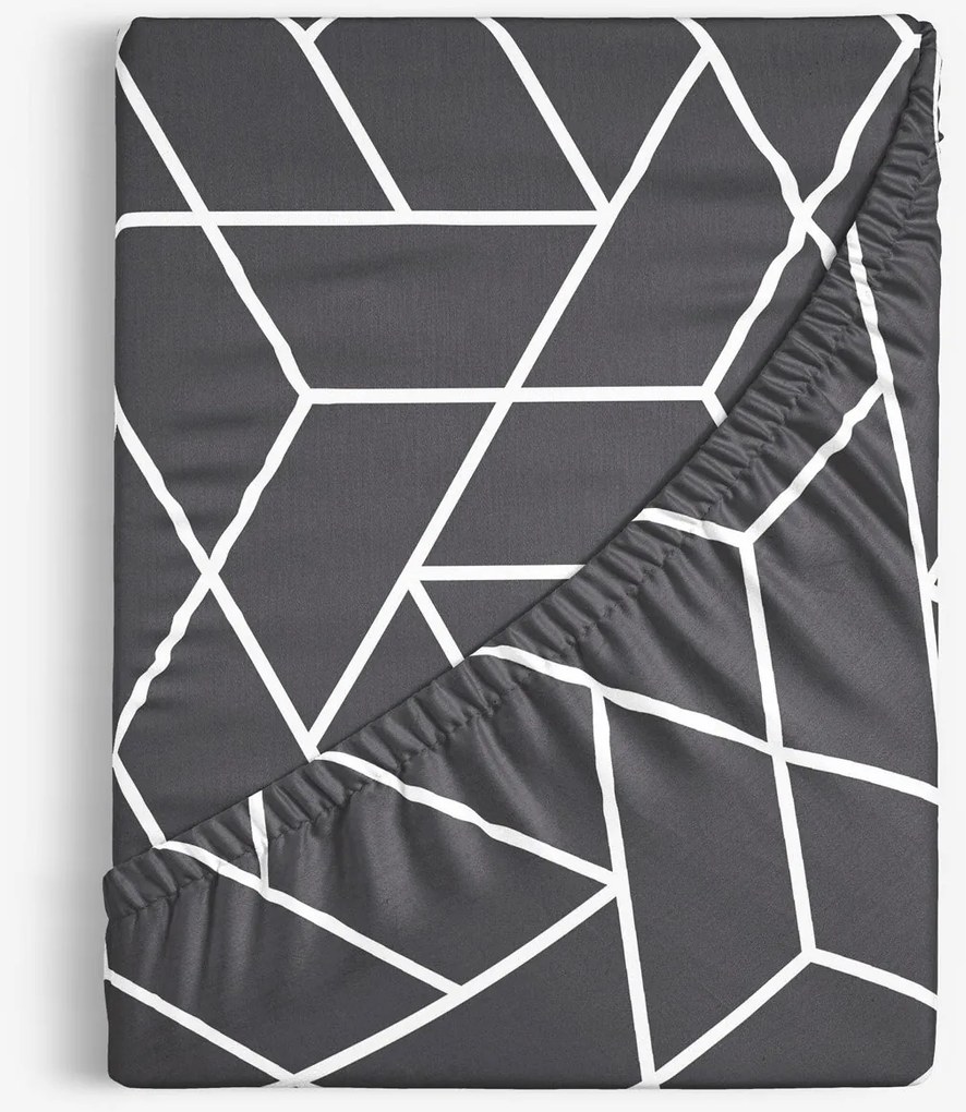 Goldea pamut gumis lepedő - mozaik minta, sötétszürke alapon 80 x 200 cm