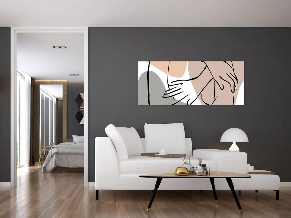 Kép - Női test vonal művészet N⁰2 (120x50 cm)