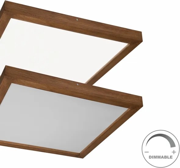 Brilagi-LED Dimmelhető lámpa WOODY FRAME LED/50W/230V tölgy 60x60 cm IP44 + távirányító