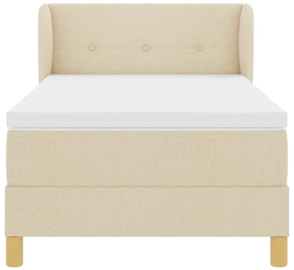 Boxspring Ágy Mattal - Krém - 80x200 cm - Szövet