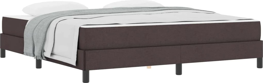 vidaXL Boxrugós ágy matracmal Sötét Barna 180 x 200 cm szövet